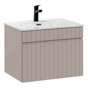 Zestaw meblowy 60cm z umywalką meblową SKY | Kolekcja Iconic Cashmere | Kaszmirowy Mat