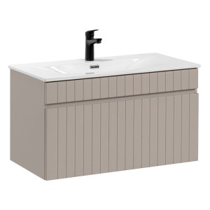 Zestaw meblowy 80cm z umywalką meblową SKY | Kolekcja Iconic Cashmere | Kaszmirowy Mat