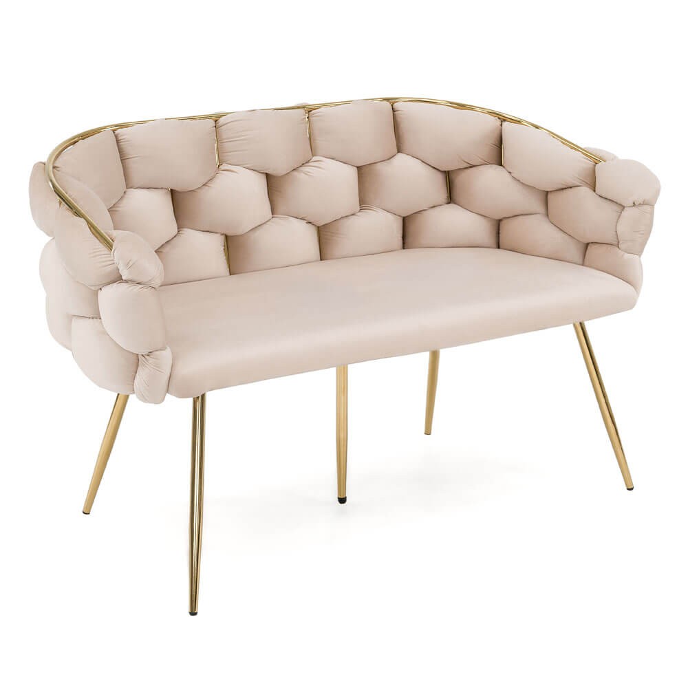 Sofa glamour BALLOON | Welur | Beż #5 | DC-KT9118