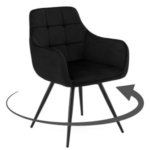 Krzesło obrotowe SC-003 | welur  | czarny #66