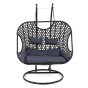 Fotel wiszący ogrodowy dwuosobowy XXL SC-N1 | Czarny | Poduszki szare | OUTLET-2