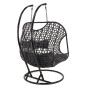 Fotel wiszący ogrodowy dwuosobowy XXL SC-N1 | Czarny | Poduszki szare | OUTLET-4