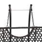 Fotel wiszący ogrodowy dwuosobowy XXL SC-N1 | Czarny | Poduszki szare | OUTLET-7