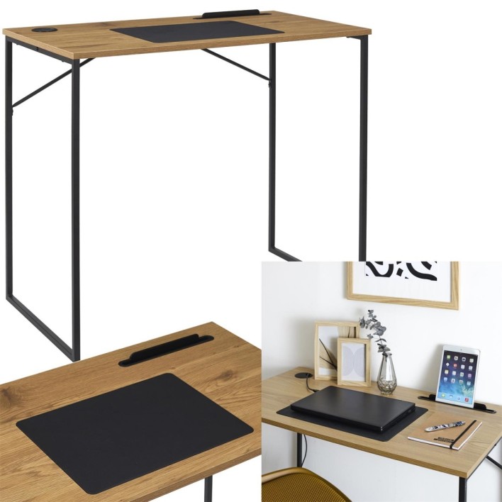 Biurko Link naturalne/czarne