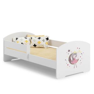 Łóżko dziecięce LUK z barierką 80x160 Śpiąca księżniczka