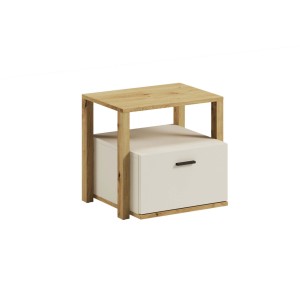 Stolik nocny LENNY LY-07 | Dąb artisan + beż + truflowy