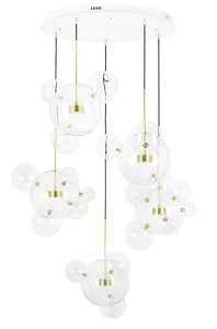 MOOSEE Lampa wisząca CAPRI DISC 5 złota   - 300 LED, aluminium, szkło