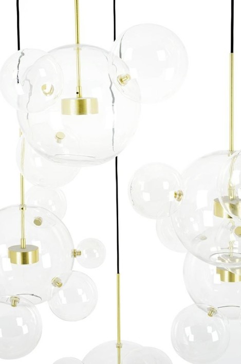 MOOSEE Lampa wisząca CAPRI DISC 5 złota   - 300 LED, aluminium, szkło