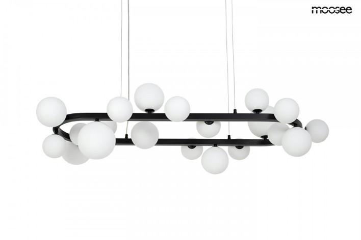 MOOSEE lampa wisząca ALURE OVAL 120       czarna/mleczna