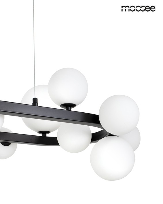 MOOSEE lampa wisząca ALURE OVAL 120       czarna/mleczna