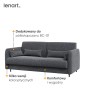 BED CONCEPT BC-18 - Sofa 140 do BC-01 - grafit ART 82630 / front biały-5