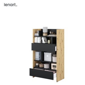 BED CONCEPT BC-27 - regał 92x158 - dąb artisan/czarny