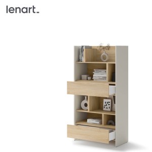 BED CONCEPT BC-28 - regał 92x178 - kaszmir/dąb nagano