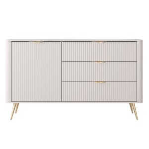 Komoda LANTE 1D3S | 138cm | Beżowy | Złote nogi