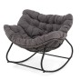 Ogrodowy fotel bujany technorattan Szary poduszki szary | OUTLET-4