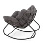 Ogrodowy fotel bujany technorattan Szary poduszki szary | OUTLET-6