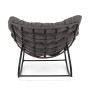 Ogrodowy fotel bujany technorattan Szary poduszki szary | OUTLET-8