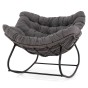 Ogrodowy fotel bujany technorattan Szary poduszki szary | OUTLET-9