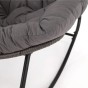 Ogrodowy fotel bujany technorattan Szary poduszki szary | OUTLET-12