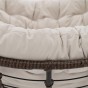 Ogrodowy fotel bujany technorattan brązowy poduszki beżowe | OUTLET-16