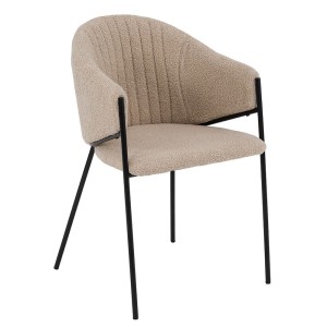 Krzesło tapicerowane C-890-1 | boucle | beż  #5 | czarne nogi