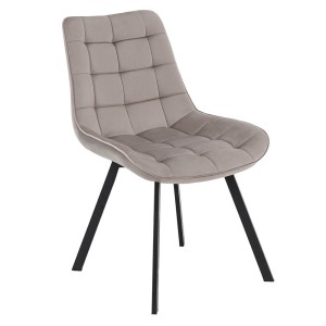 Krzesło welurowe DC-6030 beż #7 czarne nogi