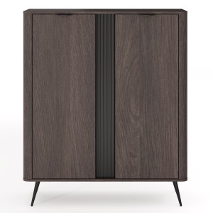 Komoda wysoka VERIS 2D (B) | Dąb dunin | Czarne nogi