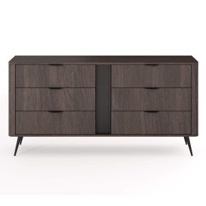 Komoda VERIS 6S (C) | 163cm | Dąb dunin | Czarne nogi