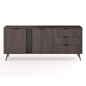 Komoda VERIS 2D3S (D) | 195cm | Dąb dunin | Czarne nogi