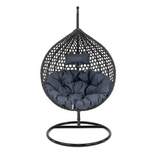Fotel wiszący ogrodowy PREMIUM | Technorattan | Czarny | OUTLET