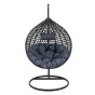 Fotel wiszący ogrodowy PREMIUM | Technorattan | Czarny | OUTLET-1