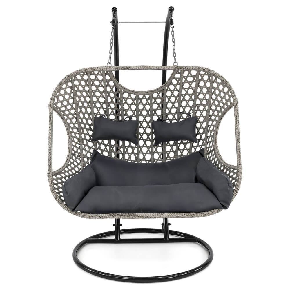 Fotel wiszący ogrodowy dwuosobowy SC-N1 | Technorattan | Szary | OUTLET