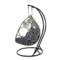 Fotel wiszący ogrodowy dwuosobowy SC-N3 | Szary | Poduszki szare | OUTLET-4