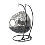 Fotel wiszący ogrodowy dwuosobowy SC-N3 | Szary | Poduszki szare | OUTLET-5