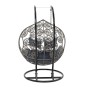 Fotel wiszący ogrodowy dwuosobowy SC-N3 | Szary | Poduszki szare | OUTLET-6