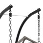 Fotel wiszący ogrodowy dwuosobowy SC-N3 | Szary | Poduszki szare | OUTLET-13
