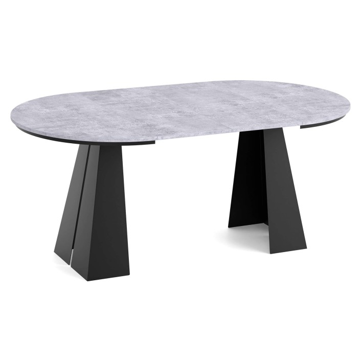 Stół FUEGO rozłożony Czarny stelaż Bellato Szary.jpg