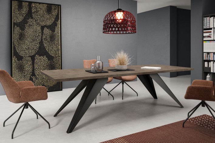 Stół VENTO rozłożony F187 ST9 Dark Grey Chicago Concrete aranżacja.jpg