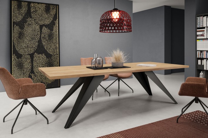 Stół VENTO rozłożony Dąb craft aranżacja.jpg