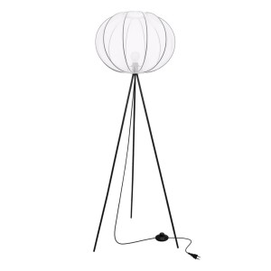 MELLOW lampa podłogowa czarny 1x40W E27 abażur 52 biały kula 51-40879