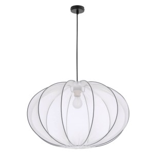 MELLOW lampa wisząca czarny 1x40W E27 abażur 60 biały kula 31-41975