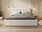 Łóżko tapicerowane z pojemnikiem SFG0151 | 140x200 | Boucle | Beż | OUTLET-2