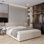 Łóżko tapicerowane z pojemnikiem SFG0167 | 180x200 | Welur | Beż #3 | OUTLET-3