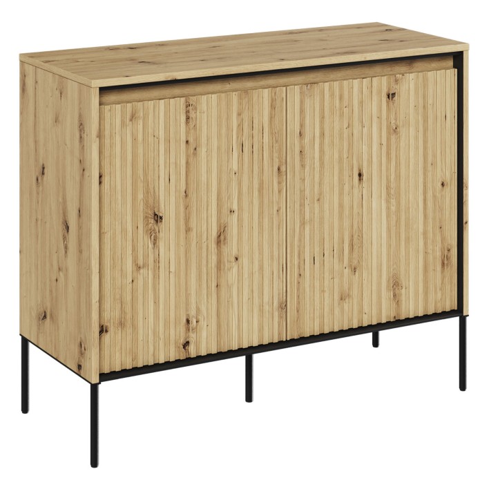 mała komoda frezowana dąb artisan