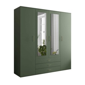 Szafa z lustrem OLAF 200 | Zielony + złoty