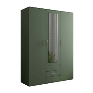 Szafa z lustrem OLAF 150 | Zielony + złoty