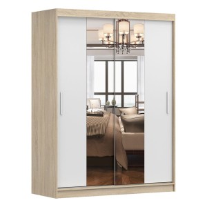 Szafa VISTA 01 | 150|  Dąb sonoma, Biały z lustrem