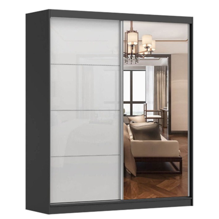 szafa przesuwna czarno-biała