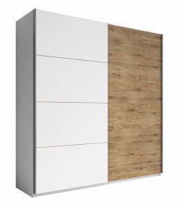 Szafa przesuwna GALAXY 2D / dąb beaufort, biały