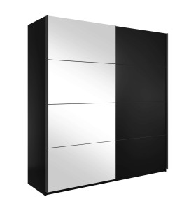 Szafa przesuwna z lustrem BETA 2D / czarny / rozmiar do wyboru